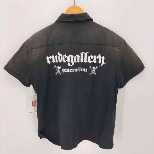 ルードギャラリー RUDE GALLERY ボックスシルエット スカルロゴ スナップボタン S/S ワーク シャツ メンズ JPN:M