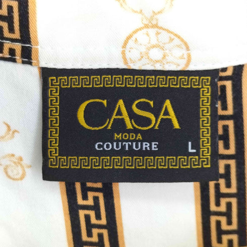 CASA MODA スカーフ総柄 S/S オープンカラーシャツ メンズ import:L