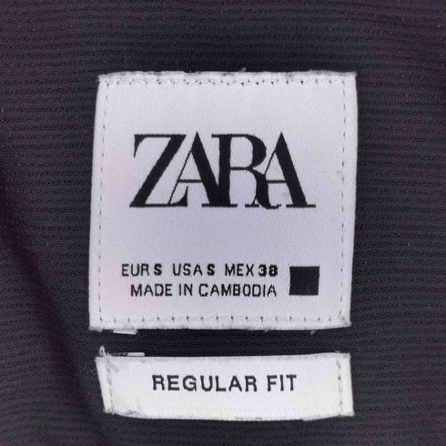 ザラ ZARA プリーツデザイン S/S オープンカラーシャツ メンズ import:S