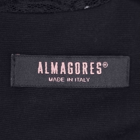 ALMAGORES イタリア製 レース刺繍 ドット シアーフリル ワンピース レディース