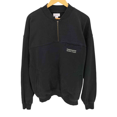 ディスイズネバーザット thisisneverthat 両面ロゴプリント ハーフジップ スウェット メンズ import:L