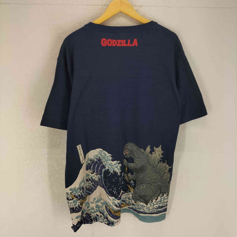 抜染Tシャツ 富岳三十六景大怪獣ノ図 怪獣 浮世絵 和柄Tシャツ メンズ 3XL