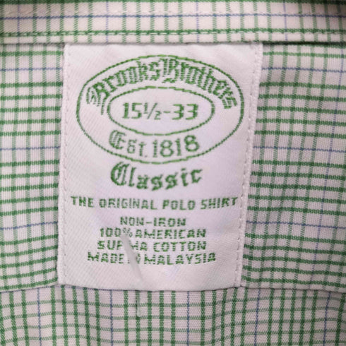 ブルックスブラザーズ BROOKS BROTHERS Classic チェック ボタンダウンシャツ メンズ 15 1/2