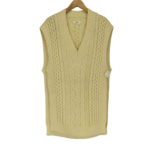 アンフィル unfil french merino cable-knit vest フレンチメリノケーブルニットベスト サイドスリット レディース JPN:1