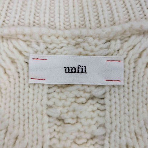 アンフィル unfil french merino cable-knit vest フレンチメリノケーブルニットベスト サイドスリット レディース JPN:1