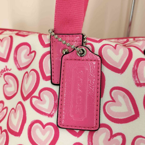 コーチ COACH ハート 総柄 ポケッタブル トート バッグ レディース