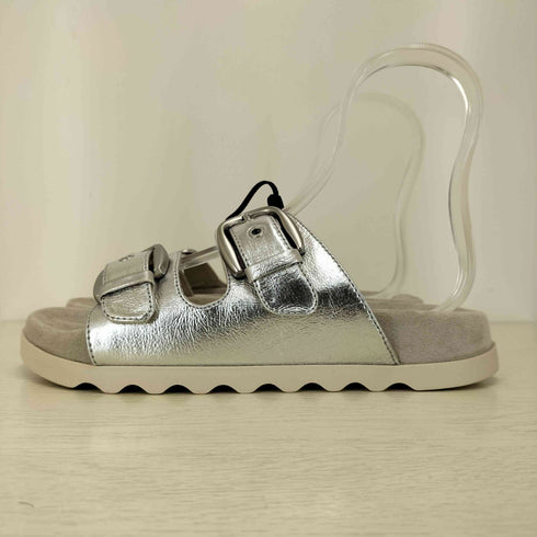 ザラ ZARA シルバー メタルバックル サンダル レディース JPN:24