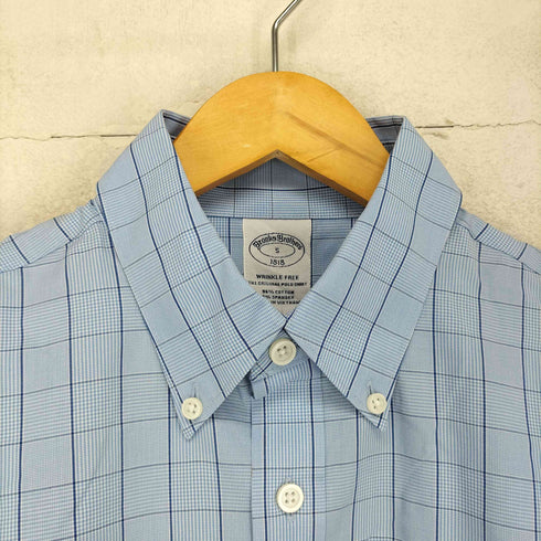 ブルックスブラザーズ BROOKS BROTHERS WRINKLE FREE 企業ロゴ ボタンダウンシャツ メンズ JPN:S