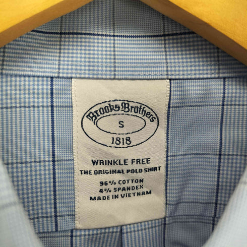 ブルックスブラザーズ BROOKS BROTHERS WRINKLE FREE 企業ロゴ ボタンダウンシャツ メンズ JPN:S