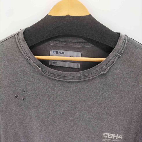 シーツーエイチフォー C2H4 Distressed Double Layer Logo Long Sleeves T-Shir メンズ L