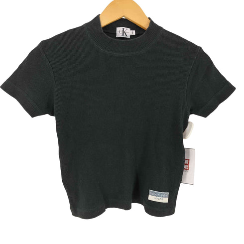 カルバンクラインジーンズ Calvin Klein Jeans モックネック リブ 半袖カットソー レディース S