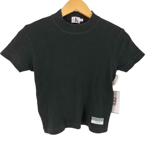 カルバンクラインジーンズ Calvin Klein Jeans モックネック リブ 半袖カットソー レディース S