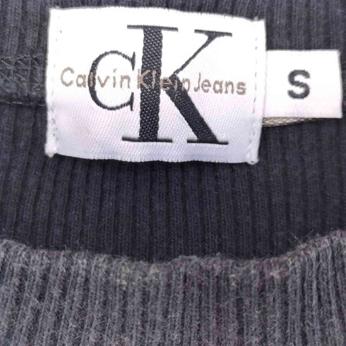 カルバンクラインジーンズ Calvin Klein Jeans モックネック リブ 半袖カットソー レディース S