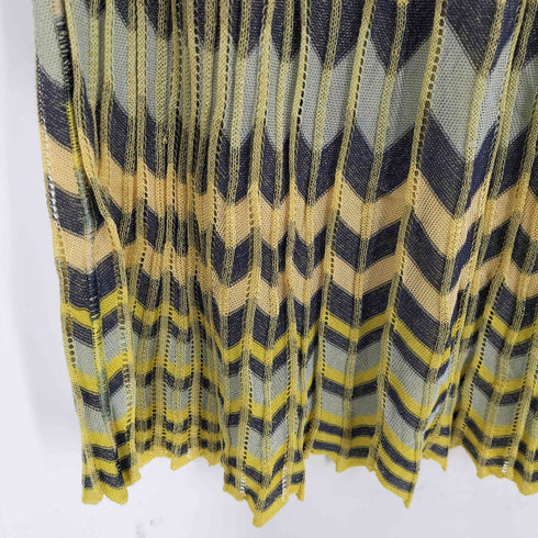 ミッソーニ MISSONI 総柄 プリーツ ニットスカート レディース 44