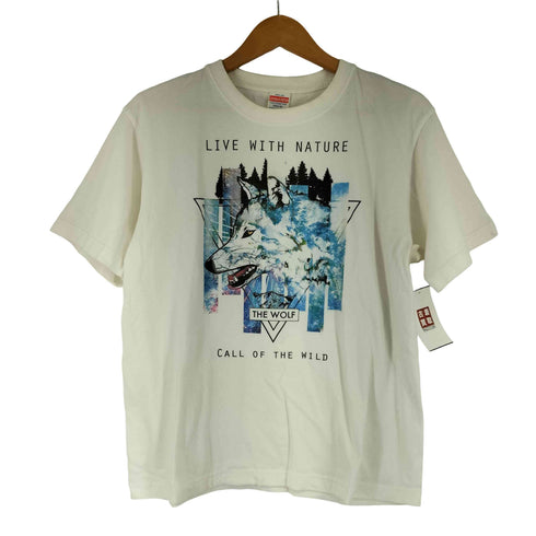 ユナイテッドアスレ UNITED ATHLE 狼 グラフィックプリント S/S Tシャツ メンズ import:M