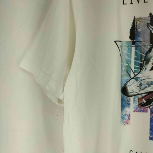 ユナイテッドアスレ UNITED ATHLE 狼 グラフィックプリント S/S Tシャツ メンズ import:M