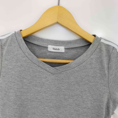 ダーリッチ Darich 25ss ラインロゴVネックTシャツ レディース FREE