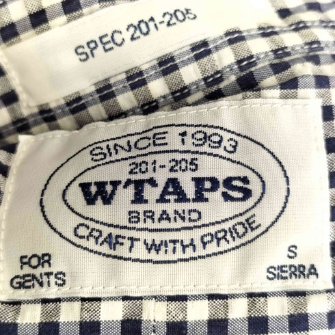 ダブルタップス WTAPS シアサッカー ギンガムチェック ボタンダウン 半袖シャツ メンズ JPN:S