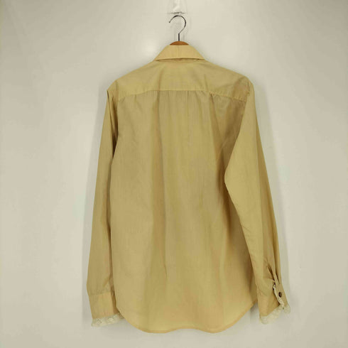 70s デカ襟 フリルレースドッキング L/S シャツ メンズ