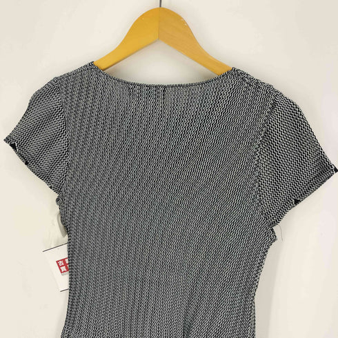 LOVE JOLIE ギザギザストライプ プリ―ス S/S Uネック ブラウス レディース