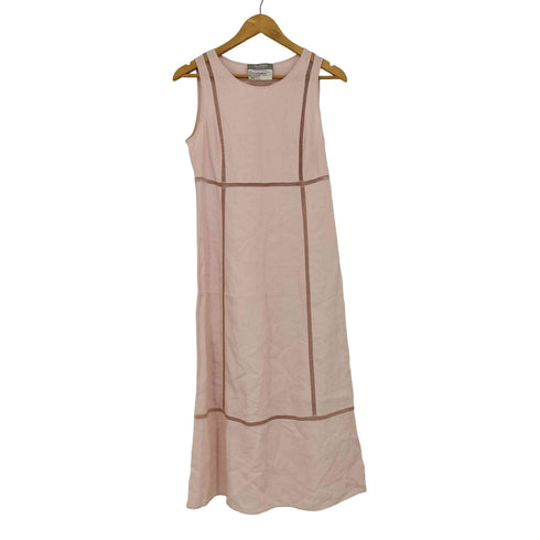 マックスマーラ MAX MARA MADE IN ITALY 銀タグ シースルー切替リネンドレスワンピース レディース JPN:42