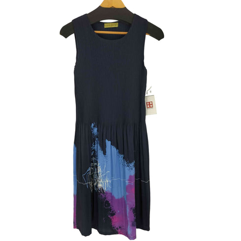 LOVE JOLIE ペイント総柄 プリーツ S/S ワンピース レディース
