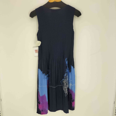 LOVE JOLIE ペイント総柄 プリーツ S/S ワンピース レディース