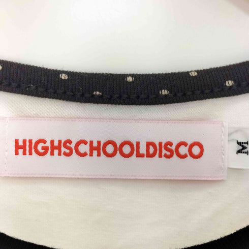 HIGH SCHOOL DISCO 25ss Heart applique dot short sleeve ハートアップリケドットショートスリーブTシャツ レディース import:M