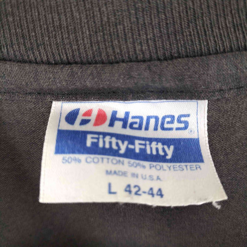 ヘインズ Hanes 80-90s MADE IN USA フロントプリント クルーネックS/S Tシャツ メンズ import:L