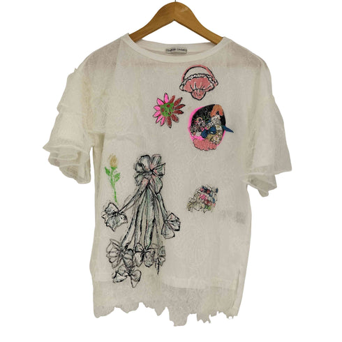 ツモリチサト TSUMORI CHISATO レースデザイン S/S Tシャツ レディース JPN:2