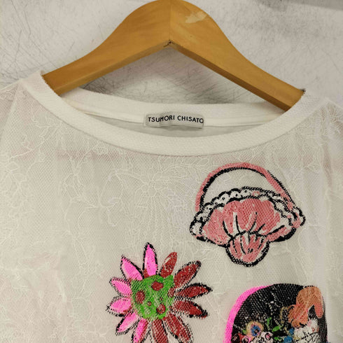 ツモリチサト TSUMORI CHISATO レースデザイン S/S Tシャツ レディース JPN:2