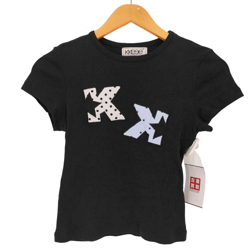 KKEEE KK Dot Patch Cozy Short-SSleeve T-shirt レディース