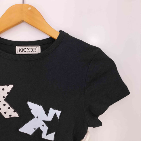 KKEEE KK Dot Patch Cozy Short-SSleeve T-shirt レディース