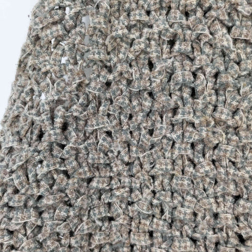 ウールリッチ WOOLRICH 90S OATMEAL HANDKNIT かぎ針編み ハイゲージ 木製ボタン ウール ニットベスト レディース import:M