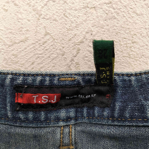 T.S.J JEANS Y2K 花柄 ラインストーン フレアデニムパンツ レディース 28