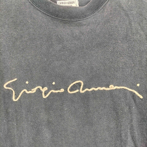 ジョルジオアルマーニ Giorgio Armani 80-90S LE COLLEZIONI イタリア製 フロントロゴ Tシャツ メンズ import:M