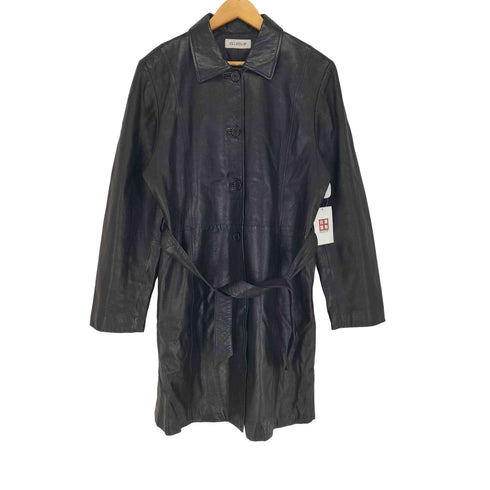 ELLECLIP lamb leather レザーステンカラーコート レディース JPN:15号