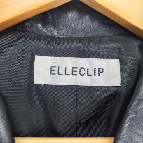 ELLECLIP lamb leather レザーステンカラーコート レディース JPN:15号