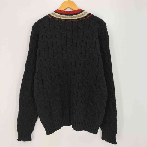 ポロバイラルフローレン Polo by RALPH LAUREN 90-00s Vネック ケーブル ウール チルデンニット メンズ import:M