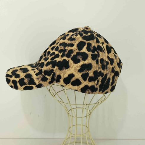 ザラ ZARA アニマルプリントツイルキャップ ヒョウ柄 レディース S-M (54cm)
