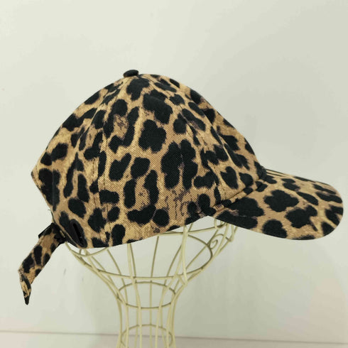 ザラ ZARA アニマルプリントツイルキャップ ヒョウ柄 レディース S-M (54cm)