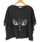 premonition 猫アートプリント フリンジ袖 クルーネックTシャツ y2k レディース