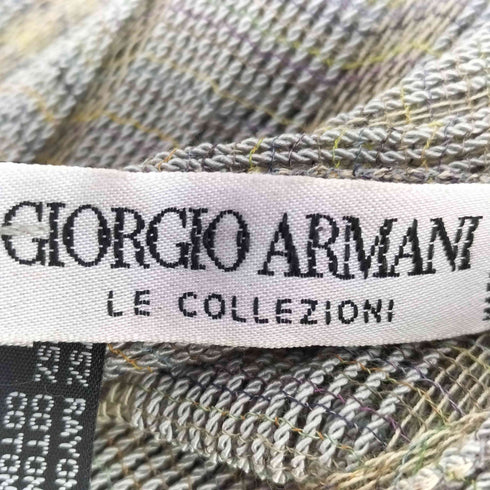 ジョルジオアルマーニ Giorgio Armani LE COLLEZIONI レーヨンコットン 総柄 フリンジ ストール メンズ