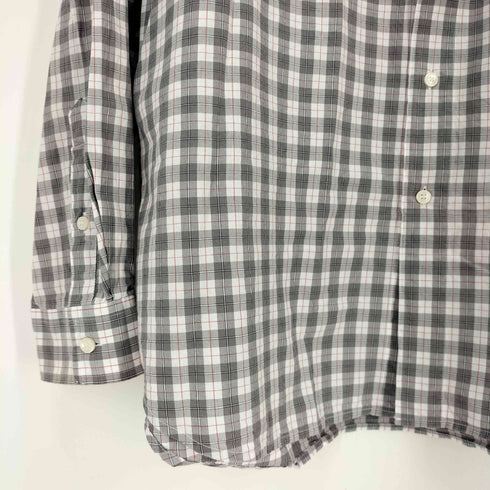 ディーゼル DIESEL S-DOUBLER ワイドシルエット レイヤードスリーブ チェック シャツ メンズ import:L