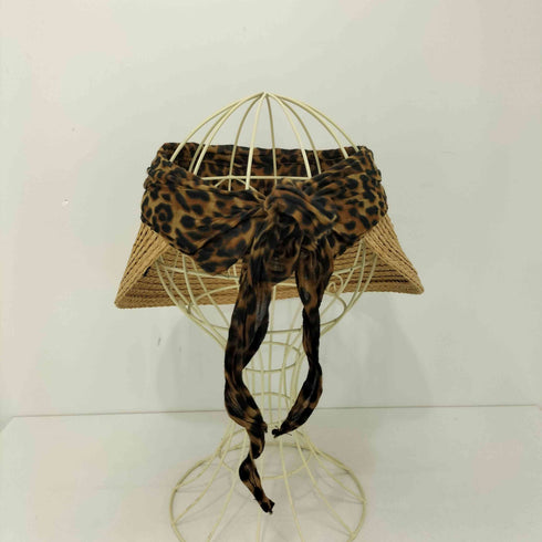 ザラ ZARA ANIMAL PRINT SCARF VISOR レオパード バイザー レディース S-M