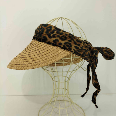ザラ ZARA ANIMAL PRINT SCARF VISOR レオパード バイザー レディース S-M