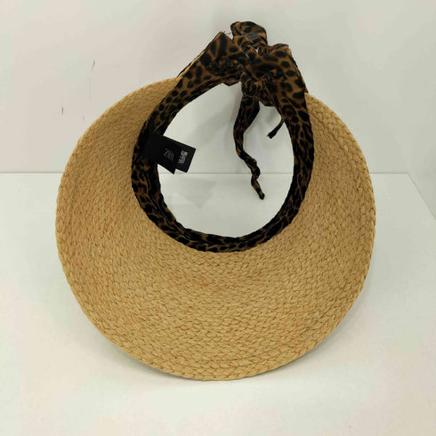 ザラ ZARA ANIMAL PRINT SCARF VISOR レオパード バイザー レディース S-M