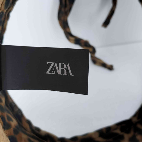 ザラ ZARA ANIMAL PRINT SCARF VISOR レオパード バイザー レディース S-M