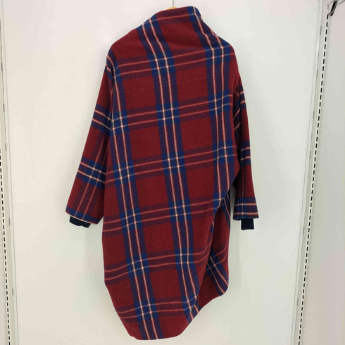 ヴィヴィアンウエストウッドレッドレーベル Vivienne Westwood RED LABEL オーブボタン アシンメトリー ウール ドルマン オーバーサイズ チェック コート レディース 00
