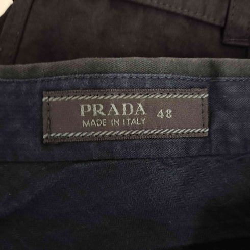 プラダ PRADA サイドアジャスター ボタンフライ コットンパンツ メンズ 48